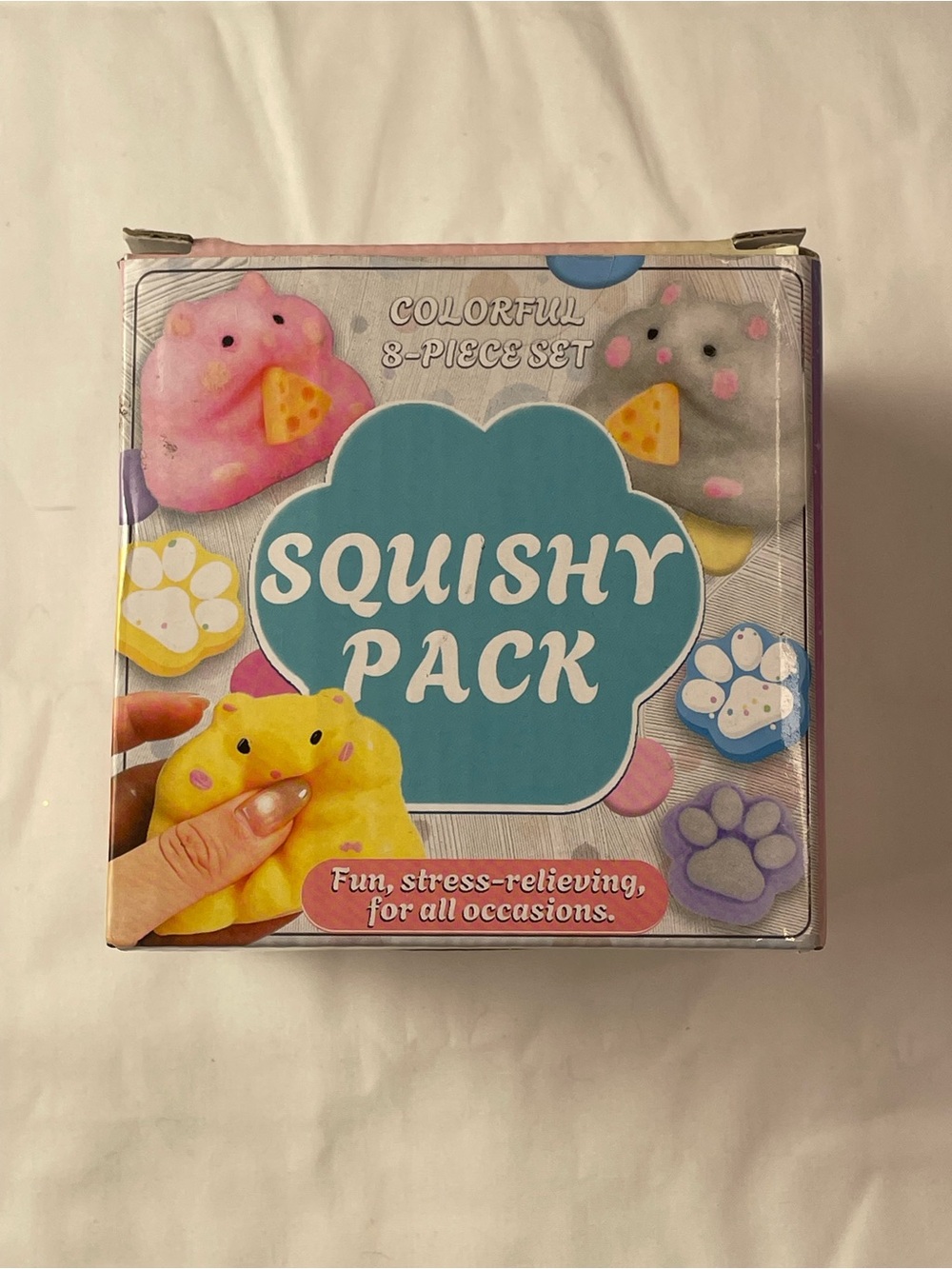 Colorful 8-Piece Stress-Relief Set - Pink, Gray, Yellow